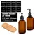 Conjunto de garrafa de sabão marrom 500ml com etiqueta preta. - Tudo Aqui Store