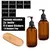 Conjunto de garrafa de sabão marrom 500ml com etiqueta preta. - Tudo Aqui Store