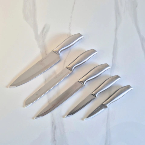 Set 5 cuchillos acero inoxidable