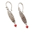 Aretes sencillos de plata con pequeñas cuentas de cornalina - comprar en línea