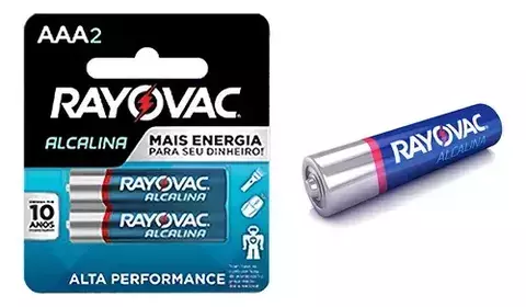 Pilha Alcalina AAA Rayovac c/2 1.5V - 20958