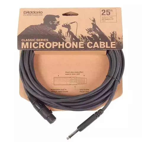 Cabo D'addario Planet Waves Classic Microfone (Xlr/P10) 25ft (7,62m) - PWCGMIC25 