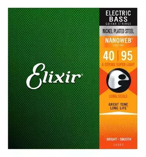 Encordoamento Baixo Elixir 4 Cordas 40/95 - 14002 (Selo IZZO)