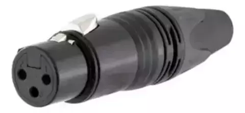 Plug Conector MXT XLR (Fêmea) Preto - C30FN3B