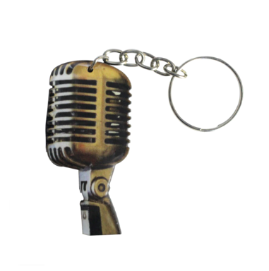 Chaveiro Rock Wood Microfone