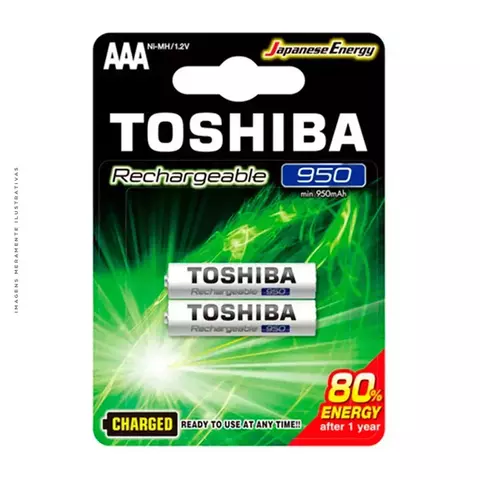 Pilha Recarregável AAA Toshiba TNH-03GAE C/2