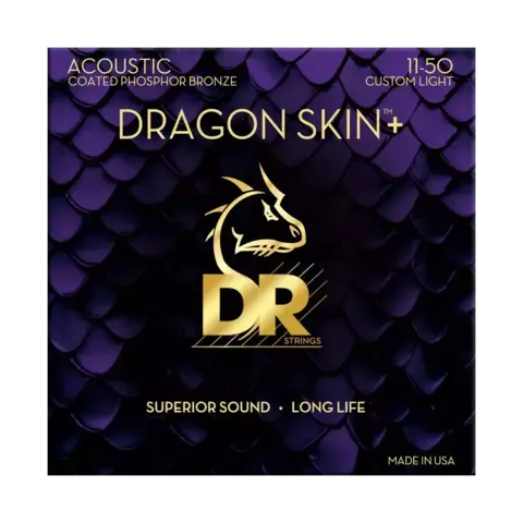Encordoamento Violão Aço DR Strings Dragon Skin+ Phosphor Bronze 11/50 - DAP11