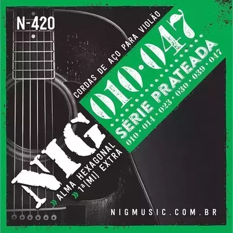 Encordoamento Violão Aço Nig Série Prateada 10/47 - N420