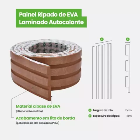 Painel Ripado Autocolante Meu Rodape Linha Urban Bronze 10m