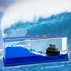 Decoración De Escritorio Titanic Líquido Acrílico Azul - tienda online