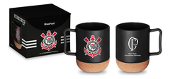 Caneca Do Corinthians Vidro Cork 350ml Com Porta Copo - Havaí Verão