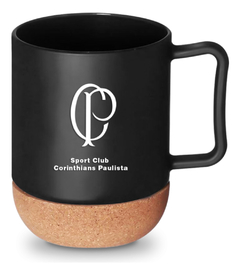 Caneca Do Corinthians Vidro Cork 350ml Com Porta Copo na internet