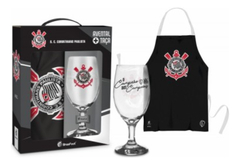 Kit Avental E Taça 300ml Corinthians Timão Churrasqueiro