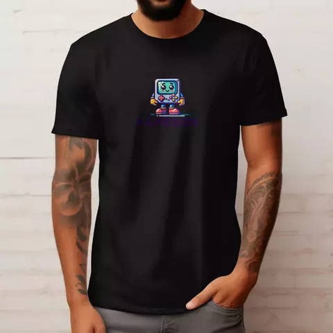 Camiseta Masculina Gamebox Polo Azul Estampada em Algodão do P ao G1