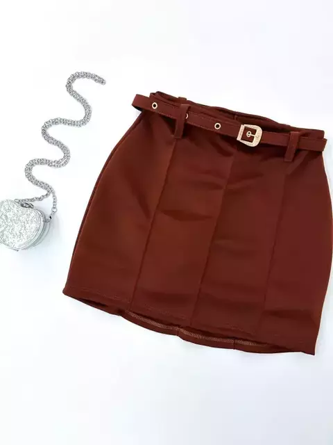 Short Saia em Neoprene com Cinto Lia Ref. 729