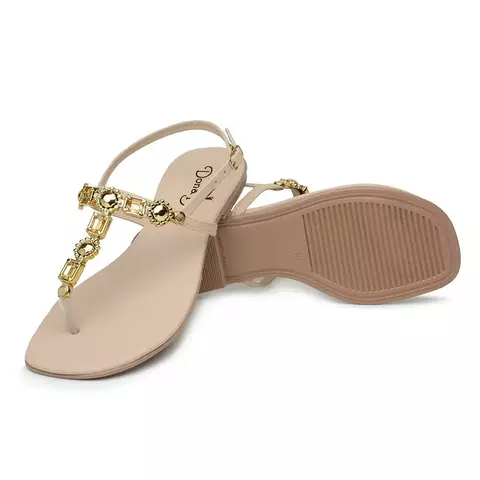 Sandália Rasteirinha Nude Feminina Confortável Promoção