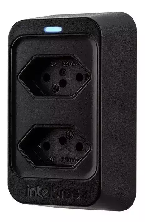 Tomada De Proteção Contra Surtos Elétricos Intelbras Eps 302 - Preto (4824502)