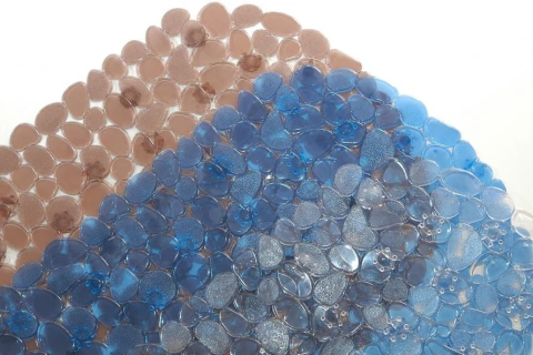 Alfombra antideslizante baño cristales