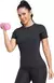 Camisa feminina manga curta atlético yoga corrida camiseta verão ginásio trei - loja online