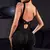 Imagem do Sólido sem mangas sem costas baixo pescoço cintura alta bodycon macacões para