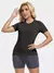 Camisa feminina manga curta atlético yoga corrida camiseta verão ginásio trei - comprar online