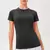 Camisa feminina manga curta atlético yoga corrida camiseta verão ginásio trei - Space Fit