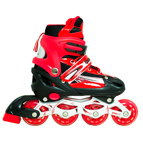 Patins Infantil Completo com Kit Proteção 31 A 38 - Vermelho