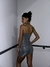 Vestido glitter frunce elastico