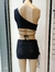 Top glitter asimetrico cruzado - comprar online