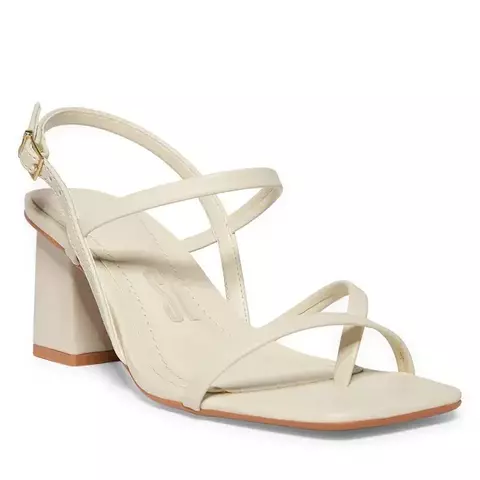 Sandália Floater Lux Off White Salto Grosso Médio - comprar online
