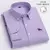 Camisa algodão oxford para homens manga longa xadrez listrado