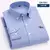 Camisa algodão oxford para homens manga longa xadrez listrado - loja online