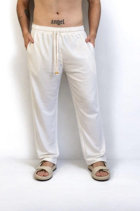 Calça Viscose Off White