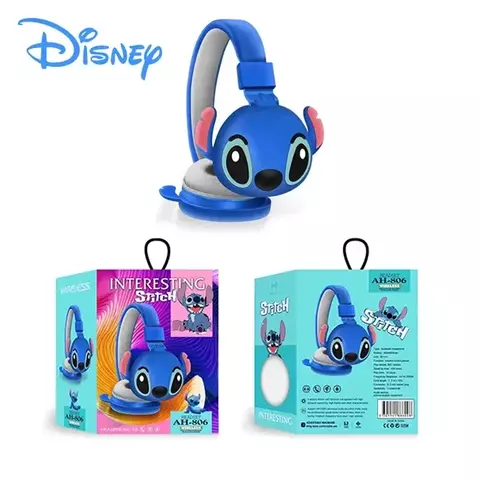 Novo disney stitch sem fio bluetooth fones de ouvido AH-806 alta fidelidade som