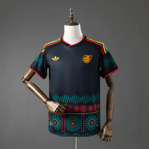 Camisa Jamaica 2026/27 II Adidas Trefoil - Torcedor Masculina Preta - Bob Marley