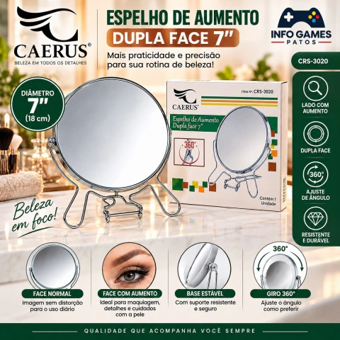 Espelho de Aumento dupla face 7 polegadas Caerus CRS-3020