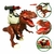 Dinossauro Rex Attack Lança Míssil Com Luz e Som Marrom Adijomar - DreamToys