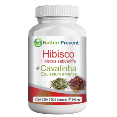 Hibisco com Cavalinha 500 mg 60 / 90 / 120 Cápsulas - Suplemento Alimentar Natural - comprar online