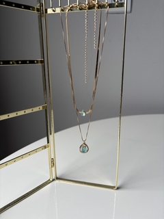 COLAR DUPLO GOTA AZUL - KYMA  BRAND