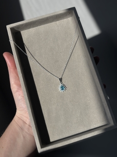 COLAR PINGENTE GOTA AZUL