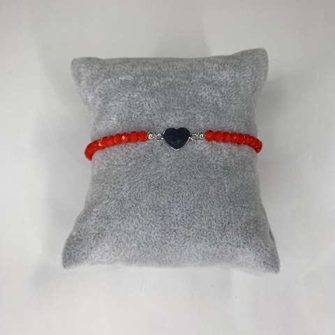 Pulsera Roja Cristales corazón