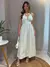 Vestido midi viscolinho corações bordados listrado - loja online