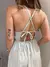 Vestido midi viscolinho corações bordados listrado