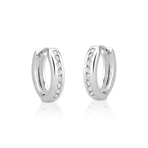 Argola Click com Fileira de Zircônias com Cravação Baixa M - comprar online