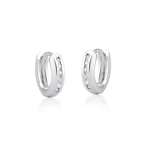 Argola Click com Fileira de Zircônias com Cravação Baixa P - comprar online