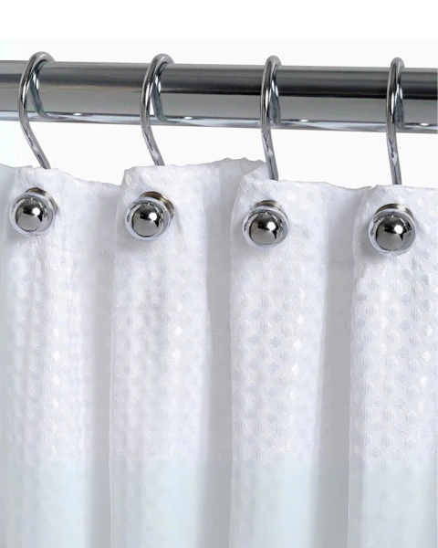 Ganchos De Cortina De Baño Metal Pesados 12 Unidades