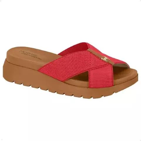 Modare • Sandália Rasteira Napa Sense Flex Comfort Com Elástico Canelado