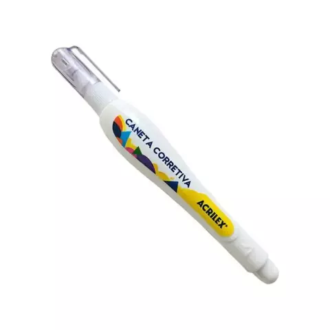 CANETA CORRETIVA 7ML METAL BRANCA ACRILEX - comprar online