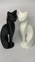 Casal de Gatos Decorativos | Preto e Branco | Impressão 3D - comprar online