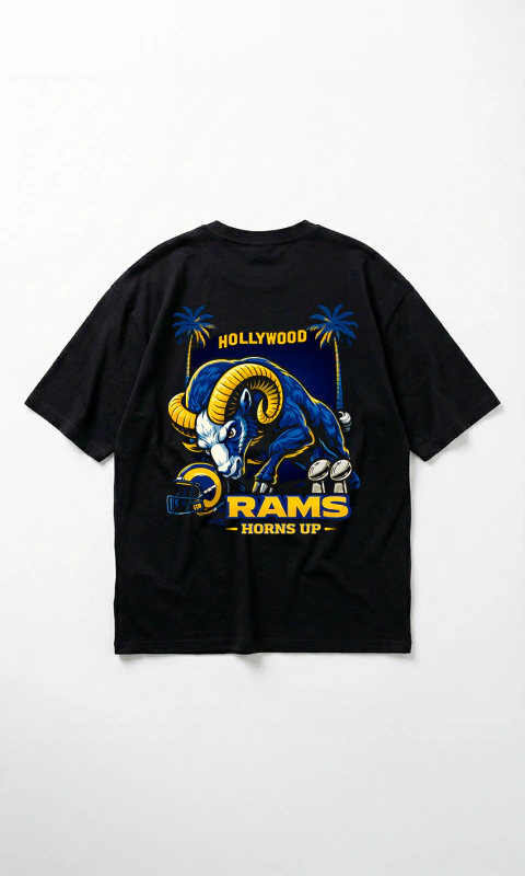 Camiseta Rams – Oversized Streetwear com Estampa Exclusiva
